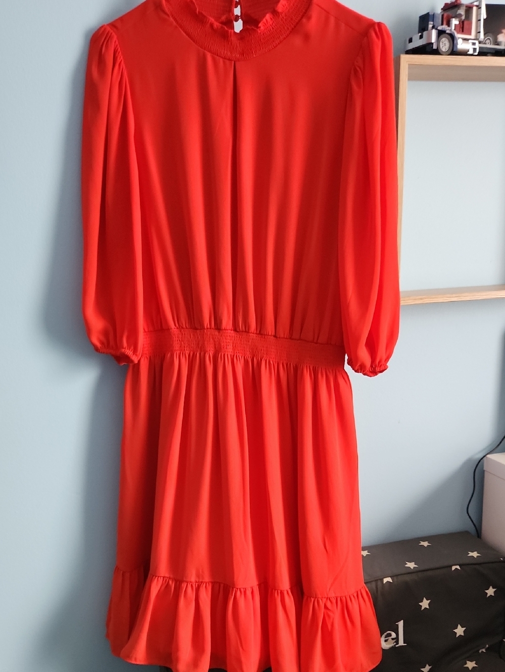 Nanette Lepore Bright Red Long Sleeve Ruffle Dress